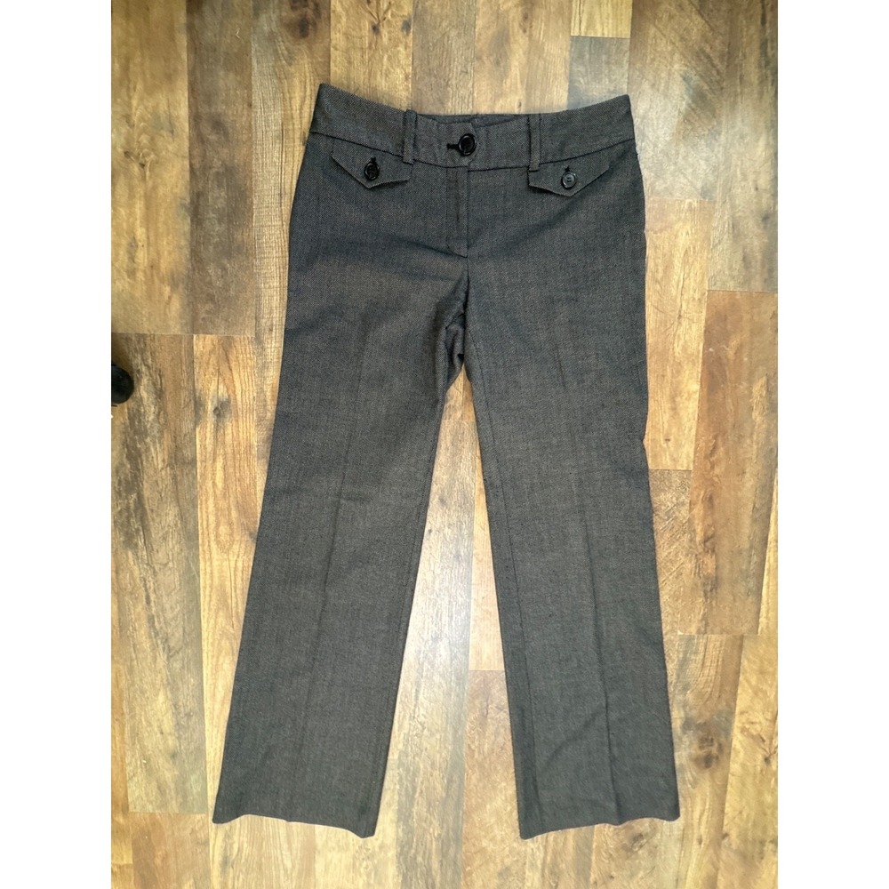 Ann Taylor Modern Grey Micro Check Wide Leg Dress Pants Womens 4 Office Career - Picture 5 of 12